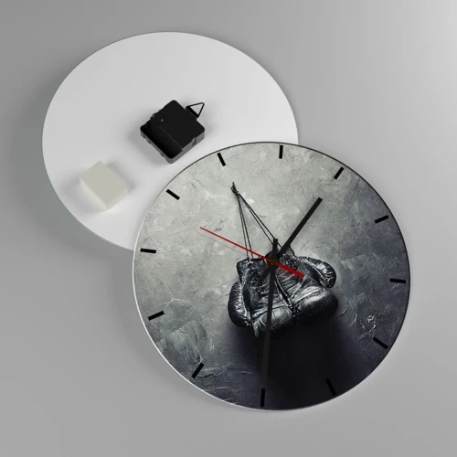 Reloj de pared - Reloj de vidrio - Tiempo de lucha y tiempo de paz - 30x30 cm