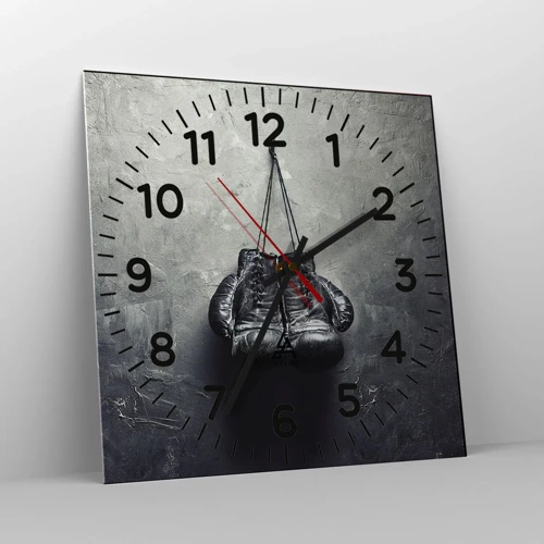 Reloj de pared - Reloj de vidrio - Tiempo de lucha y tiempo de paz - 40x40 cm