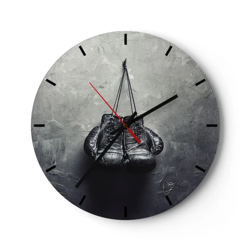 Reloj de pared - Reloj de vidrio - Tiempo de lucha y tiempo de paz - 40x40 cm