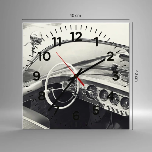 Reloj de pared - Reloj de vidrio - Tiempo para los ricos - 40x40 cm