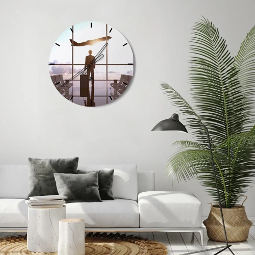 Reloj de pared - Reloj de vidrio - Tienes tiempo, tranquilo - 30x30 cm