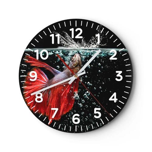 Reloj de pared - Reloj de vidrio - Tienes tres deseos - 30x30 cm