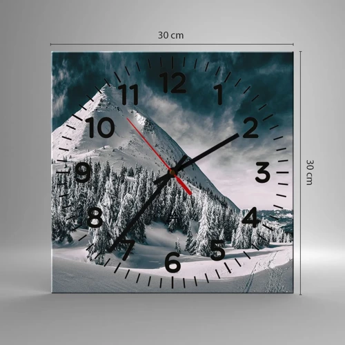 Reloj de pared - Reloj de vidrio - Tierra de nieve y hielo - 30x30 cm