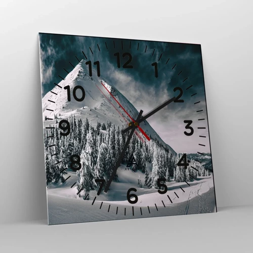 Reloj de pared - Reloj de vidrio - Tierra de nieve y hielo - 30x30 cm