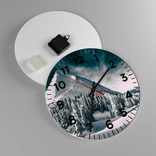 Reloj de pared - Reloj de vidrio - Tierra de nieve y hielo - 30x30 cm