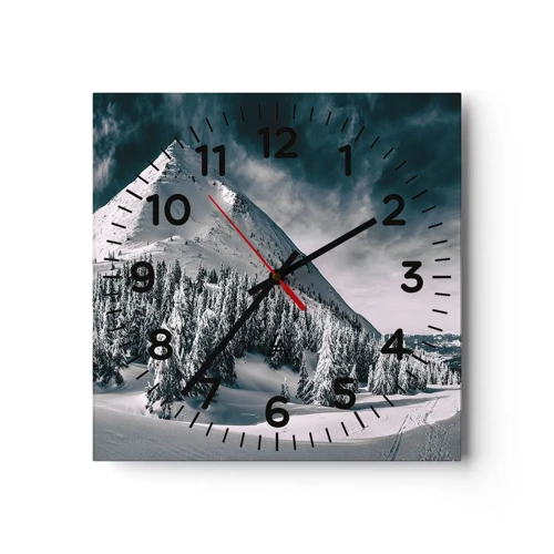 Reloj de pared - Reloj de vidrio - Tierra de nieve y hielo - 40x40 cm