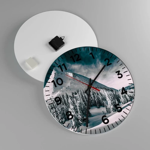 Reloj de pared - Reloj de vidrio - Tierra de nieve y hielo - 40x40 cm