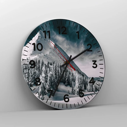 Reloj de pared - Reloj de vidrio - Tierra de nieve y hielo - 40x40 cm
