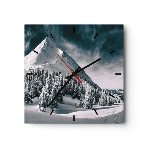 Reloj de pared - Reloj de vidrio - Tierra de nieve y hielo - 40x40 cm
