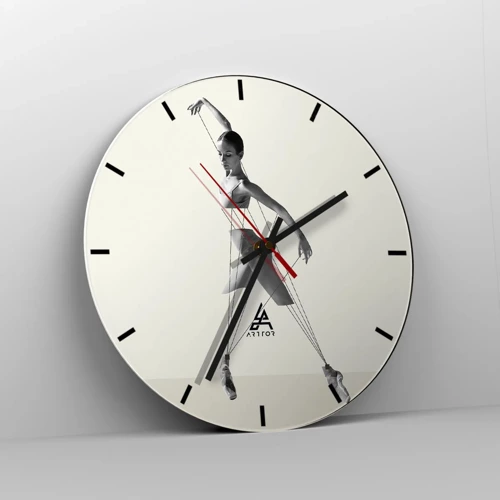 Reloj de pared - Reloj de vidrio - Títere de sí misma - 30x30 cm