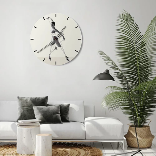 Reloj de pared - Reloj de vidrio - Títere de sí misma - 30x30 cm