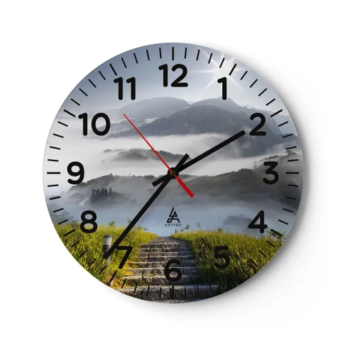 Reloj de pared - Reloj de vidrio - Todavía en las nubes - 30x30 cm