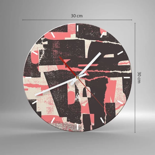 Reloj de pared - Reloj de vidrio - Todo el ajetreo - 30x30 cm