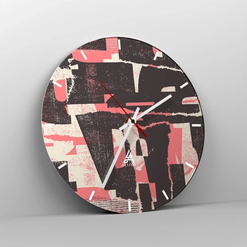 Reloj de pared - Reloj de vidrio - Todo el ajetreo - 30x30 cm