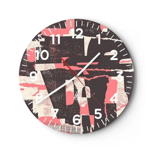 Reloj de pared - Reloj de vidrio - Todo el ajetreo - 30x30 cm