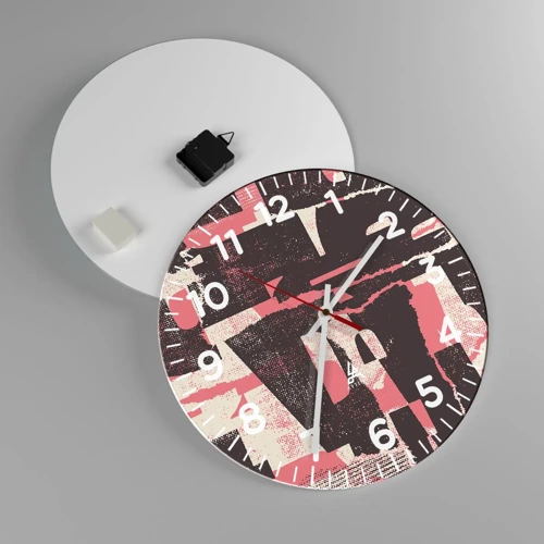 Reloj de pared - Reloj de vidrio - Todo el ajetreo - 40x40 cm