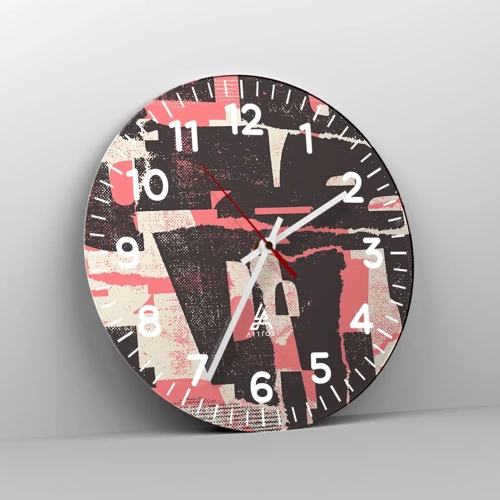 Reloj de pared - Reloj de vidrio - Todo el ajetreo - 40x40 cm