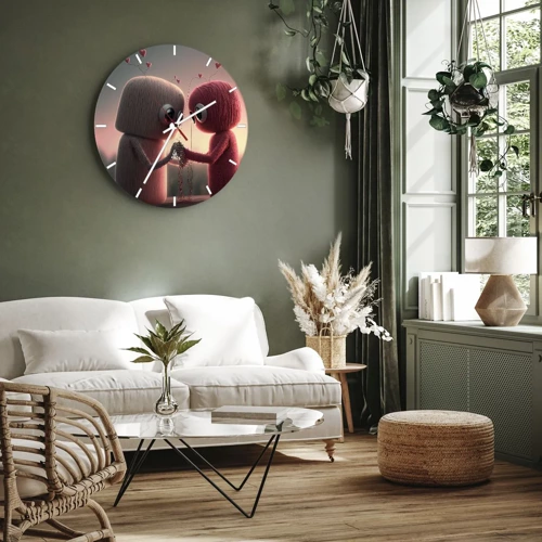 Reloj de pared - Reloj de vidrio - Todo el mundo puede amar - 40x40 cm