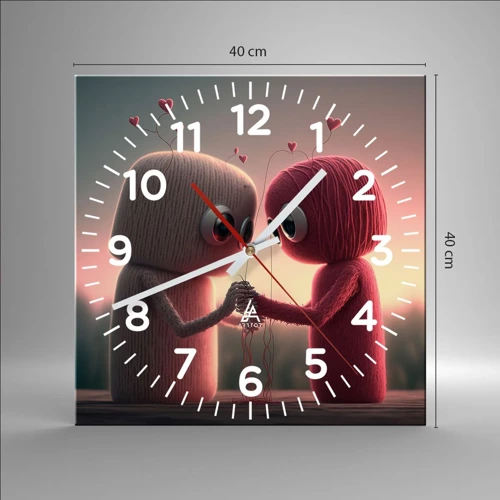 Reloj de pared - Reloj de vidrio - Todo el mundo puede amar - 40x40 cm