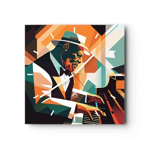 Reloj de pared - Reloj de vidrio - Todo ese jazz que llevas dentro - 30x30 cm