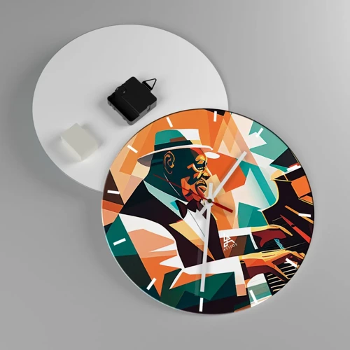 Reloj de pared - Reloj de vidrio - Todo ese jazz que llevas dentro - 30x30 cm