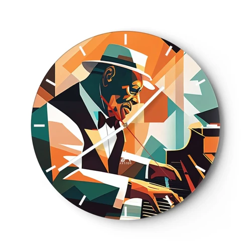 Reloj de pared - Reloj de vidrio - Todo ese jazz que llevas dentro - 40x40 cm