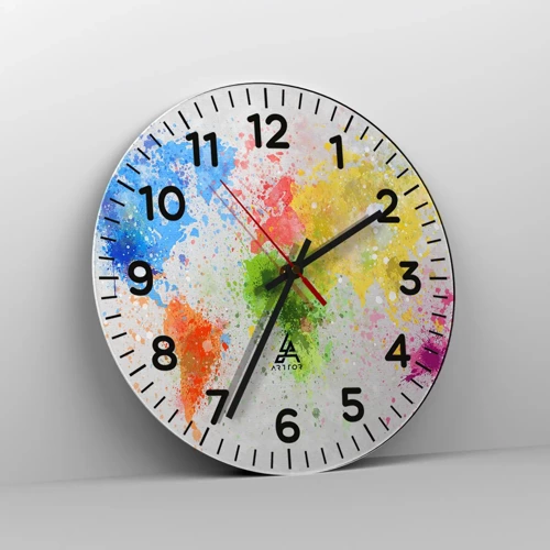 Reloj de pared - Reloj de vidrio - Todos los colores del mundo - 40x40 cm