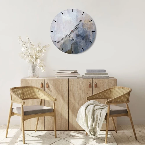 Reloj de pared - Reloj de vidrio - Tonos de color - 30x30 cm