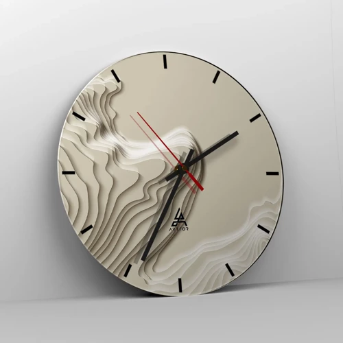 Reloj de pared - Reloj de vidrio - Topografía del arte - 40x40 cm