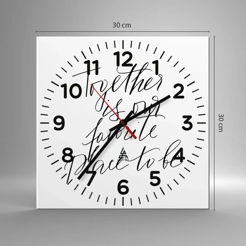 Reloj de pared - Reloj de vidrio - ¿Tú también lo sientes? - 30x30 cm