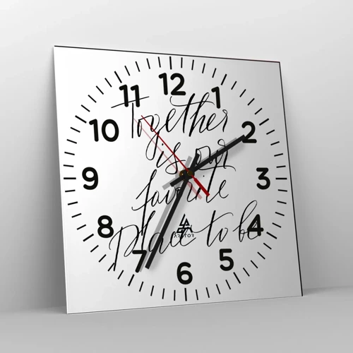 Reloj de pared - Reloj de vidrio - ¿Tú también lo sientes? - 30x30 cm