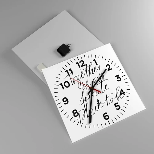 Reloj de pared - Reloj de vidrio - ¿Tú también lo sientes? - 40x40 cm