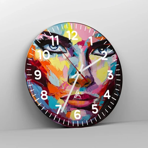 Reloj de pared - Reloj de vidrio - Un alma colorida también - 40x40 cm