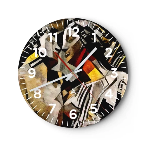 Reloj de pared - Reloj de vidrio - Un beso escultural - 30x30 cm