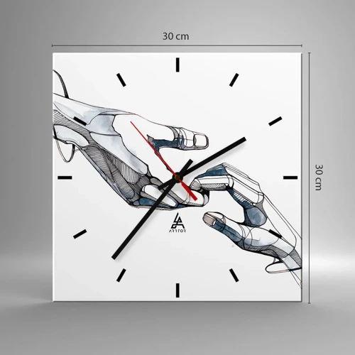 Reloj de pared - Reloj de vidrio - Un buen gesto - 30x30 cm