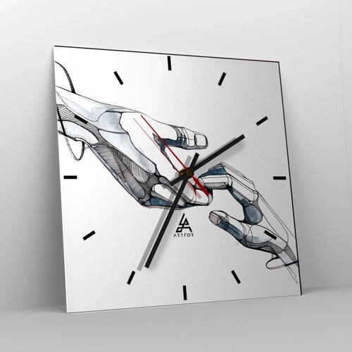 Reloj de pared - Reloj de vidrio - Un buen gesto - 30x30 cm