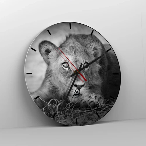 Reloj de pared - Reloj de vidrio - Un cachorro real - 30x30 cm