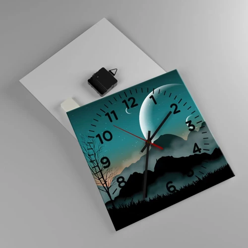 Reloj de pared - Reloj de vidrio - Un carnaval de noche estrellada - 30x30 cm