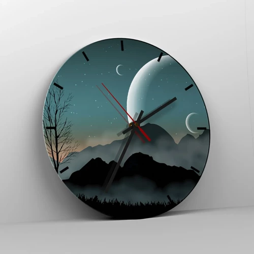 Reloj de pared - Reloj de vidrio - Un carnaval de noche estrellada - 30x30 cm