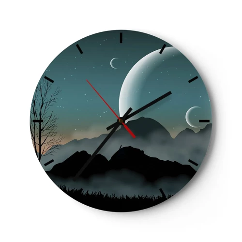 Reloj de pared - Reloj de vidrio - Un carnaval de noche estrellada - 40x40 cm