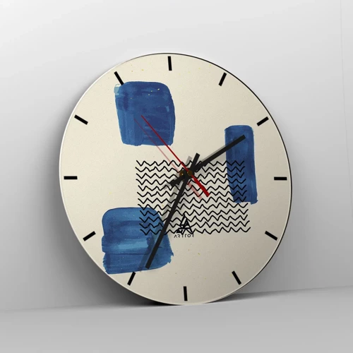 Reloj de pared - Reloj de vidrio - Un cuarteto abstracto - 30x30 cm