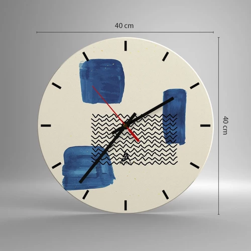 Reloj de pared - Reloj de vidrio - Un cuarteto abstracto - 40x40 cm