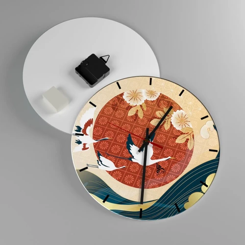 Reloj de pared - Reloj de vidrio - Un cuento de hadas japonés - 30x30 cm