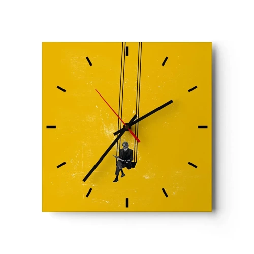 Reloj de pared - Reloj de vidrio - Un día como cualquier otro - 30x30 cm