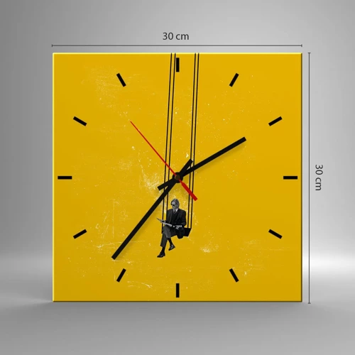 Reloj de pared - Reloj de vidrio - Un día como cualquier otro - 30x30 cm