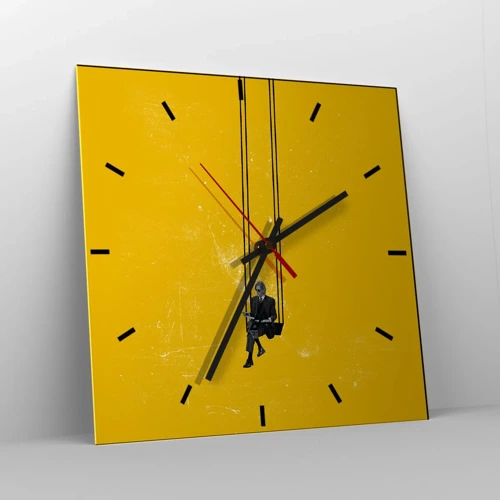 Reloj de pared - Reloj de vidrio - Un día como cualquier otro - 30x30 cm