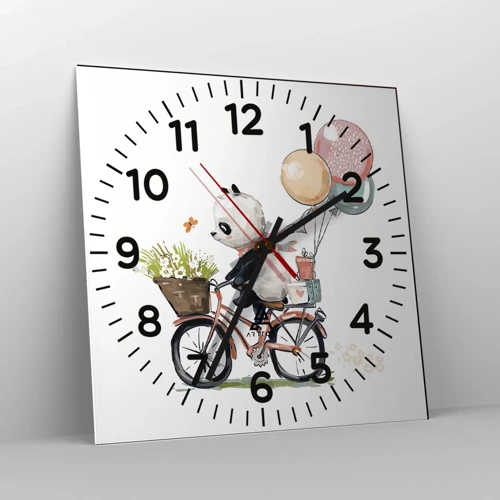 Reloj de pared - Reloj de vidrio - Un día feliz - 40x40 cm