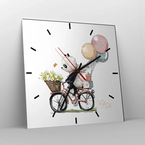 Reloj de pared - Reloj de vidrio - Un día feliz - 40x40 cm