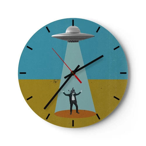 Reloj de pared - Reloj de vidrio - Un encuentro cercano - 30x30 cm