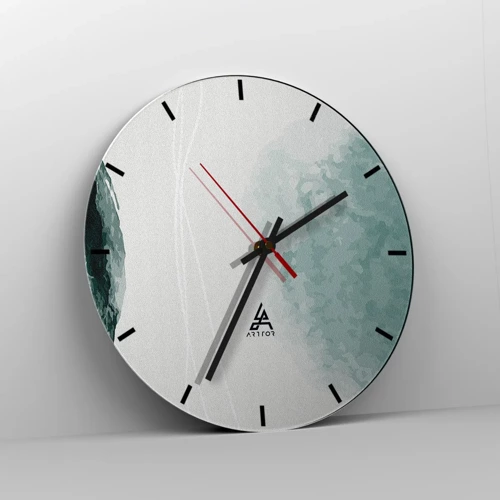 Reloj de pared - Reloj de vidrio - Un encuentro con la niebla - 30x30 cm